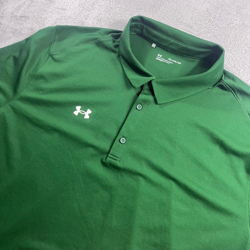 Under Armour Mens 4XL Green Performance Polo Shirt Loose Fit Short Sleeve